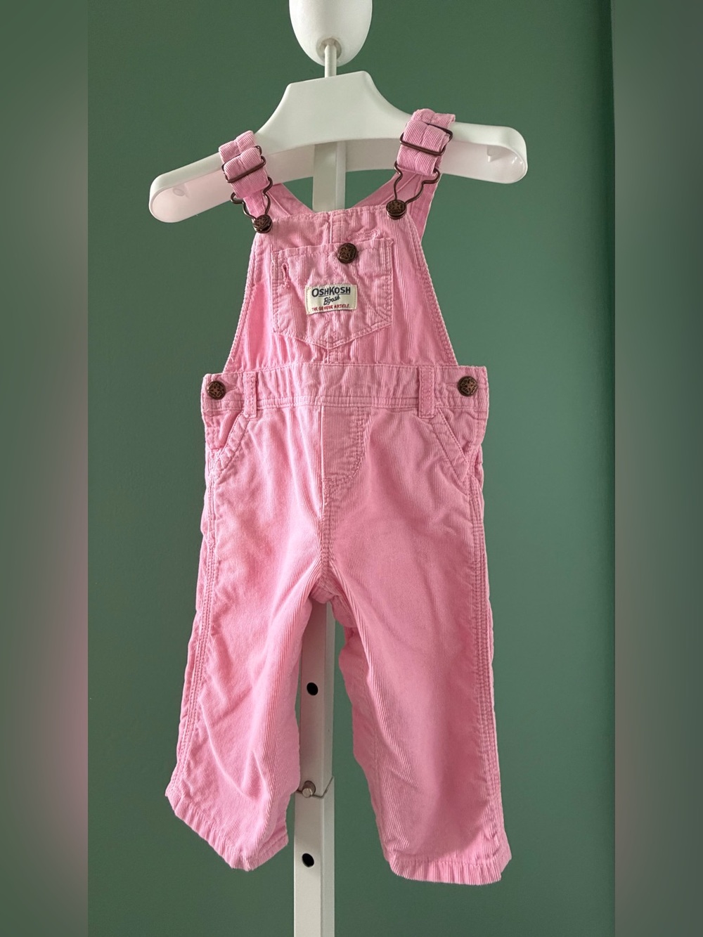 OshKosh B'gosh Light Pink Corduroy Overalls with Front Pocket